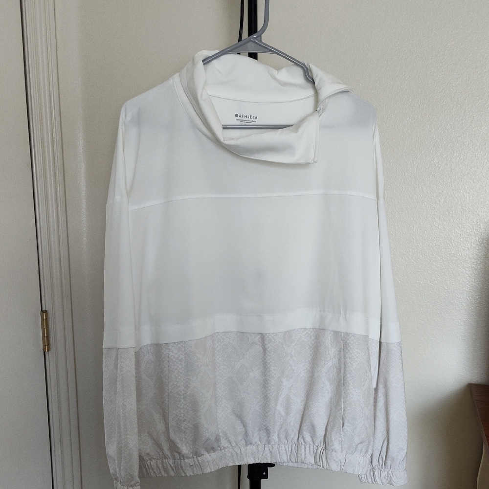 Athleta White Cowl Neck Top